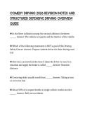 COMEDY DRIVING 2026 REVISION NOTES AND&NewLine;STRUCTURED DEFENSIVE DRIVING OVERVIEW&NewLine;GUIDE