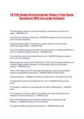 HI 342 Global Environmental History Final Exam Questions With Accurate Answers