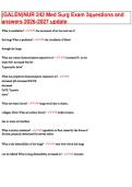 GALEN NUR 242 Medical-Surgical Nursing Exam 3 &vert; 2026&sol;2027 Updated &vert; Questions & Answers