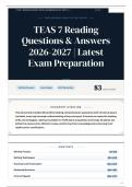 TEAS 7 Reading Questions & Answers 2026-2027 Latest Exam Preparation &lpar;1&rpar;