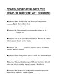 COMEDY DRIVING FINAL PAPER 2026&NewLine;COMPLETE QUESTIONS WITH SOLUTIONS