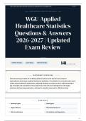 WGU Applied Healthcare Statistics Questions & Answers 2026-2027 Updated Exam Review