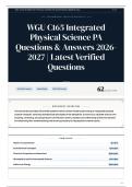 WGU C165 Integrated Physical Science PA Questions & Answers 2026-2027 Latest Verified Questions