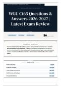 WGU C165 Questions & Answers 2026-2027 Latest Exam Review