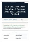 WGU C182 Final Exam Questions & Answers 2026-2027 Updated & Verified