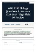 WGU C190 Biology Questions & Answers 2026&sol;2027 High-Yield OA Review