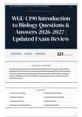 WGU C190 Introduction to Biology Questions & Answers 2026&sol;2027 Updated Exam Review