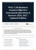 WGU C201 Business Acumen Objective Assessment Questions & Answers 2026-2027 Updated Edition &lpar;1&rpar;