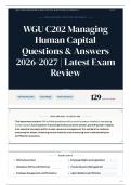 WGU C202 Managing Human Capital Questions & Answers 2026-2027 Latest Exam Review