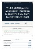 WGU C202 Objective Assessment Questions & Answers 2026-2027 Latest Verified Exam
