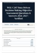 WGU C207 Data-Driven Decision Making Objective Assessment Questions & Answers 2026-2027 Verified