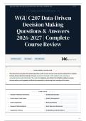 WGU C207 Data-Driven Decision Making Questions & Answers 2026-2027 Complete Course Review
