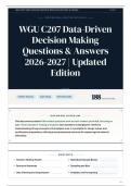 WGU C207 Data-Driven Decision Making Questions & Answers 2026-2027 Updated Edition