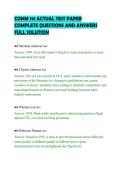 COMM 191 ACTUAL TEST PAPER&NewLine;COMPLETE QUESTIONS AND ANSWERS&NewLine;FULL SOLUTION