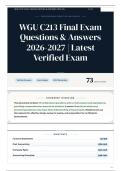 WGU C213 Final Exam Questions & Answers 2026-2027 Latest Verified Exam
