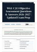 WGU C213 Objective Assessment Questions & Answers 2026-2027 Updated Exam Prep