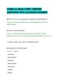 COMM 191 EXAM SCRIPT VERIFIED&NewLine;QUESTIONS WITH ACCURATE ANSWERS
