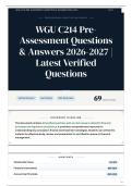 WGU C214 Pre-Assessment Questions & Answers 2026-2027 Latest Verified Questions