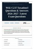 WGU C237 Taxation I Questions & Answers 2026-2027 Latest Exam Questions