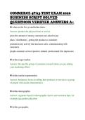 COMMERCE 4PA3 TEST EXAM 2026&NewLine;BUSINESS SCRIPT SOLVED&NewLine;QUESTIONS VERIFIED ANSWERS A&plus;&NewLine;