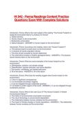 HI 342 - Penna Readings Content Practice Questions Exam With Complete Solutions