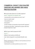 COMMERCIAL CASUALTY 2026 EXAM PREP&NewLine;QUESTIONS AND ANSWERS VIEW AHEAD&NewLine;PRACTICE SOLUTION