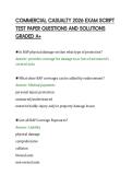 COMMERCIAL CASUALTY 2026 EXAM SCRIPT&NewLine;TEST PAPER QUESTIONS AND SOLUTIONS&NewLine;GRADED A&plus;