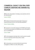 COMMERCIAL CASUALTY 2026 FINAL PAPER&NewLine;COMPLETE QUESTIONS AND ANSWERS FULL&NewLine;SOLUTION