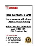 BIOL251&sol;BIOL 251 Human Anatomy & Physiology I w&sol;Lab Module 5 Exam &vert; Portage Learning &vert; 2026 Edition &lpar;PDF&rpar;