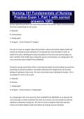 Nursing 101 Fundamentals of Nursing Practice Exam 1&comma; Part 1 with correct answers 100&percnt;