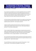 Fundamentals of Nursing&colon; Chapters 1&comma;2&comma;3&comma;4&comma;& 5 with correct answers 100&percnt;