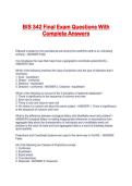 BIS 342 Final Exam Questions With Complete Answers