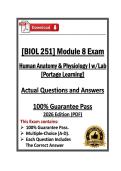 BIOL251&sol;BIOL 251 Human Anatomy & Physiology I w&sol;Lab Module 8 Exam &vert; Portage Learning &vert; 2026 Edition &lpar;PDF&rpar;
