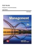 Test Bank for Management&colon; A Practical Introduction 10th Edition by Angelo Kinicki &vert; Complete Questions & Answers