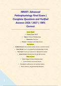 NR507- Advanced Pathophysiology Final Exam &vert; Complete Questions and Verified Answers 2026 &sol; 2027 &vert; 100&percnt; Correct&NewLine;