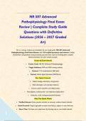 NR 507 Advanced Pathophysiology Final Exam Review &vert; Complete Study Guide Questions with Definitive Solutions &lpar;2026 &ndash; 2027 Graded A&plus;&rpar; &NewLine;