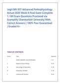Legit NR-507 Advanced Pathophysiology &NewLine;Actual 2026 Week 8 Final Exam Complete &NewLine;1-100 Exam Questions Proctored via &NewLine;Examplify Chamberlain University With &NewLine;Correct Answers &vert; 100&percnt; Pass Guaranteed &NewLine;&vert; Graded A&plus;