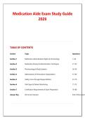 Medication Aide Exam Study Guide &NewLine;2026
