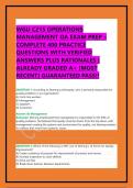 WGU C215 OPERATIONS MANAGEMENT OA EXAM PREP &ndash; COMPLETE 400 PRACTICE QUESTIONS WITH VERIFIED ANSWERS PLUS RATIONALES &vert; ALREADY GRADED A&plus; &lbrack;MOST RECENT&rsqb; GUARANTEED PASS&excl;&excl;