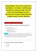 Microbiology&colon; The Human Experience&comma; &NewLine;2nd Edition &colon; Test Bank &semi; Verified Exam &NewLine;Questions & Answer Guide &vert; John W&period; &NewLine;Foster&comma; Zarrintaj Aliabadi & Joan L&period; &NewLine;Slonczewski &vert; Essential Study Resource&comma; &NewLine;Chapter-Based Practice Materials 