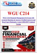 WGU C214 Financial Management OA Exam with Accurate Questions & Answers &lpar;Verified Answers&rpar; and Deep Expert Rationales &vert; Latest &lpar;2026&sol;2027&rpar; Updated Version