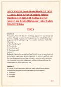 ANCC PMHNP Psych-Mental Health NP TEST 1&comma; 2 and 3 Exam Review &vert; Complete Practice Questions Test Bank with Verified Correct Answers and Detailed Rationales &vert; Latest Update 2026&sol;2027 Edition