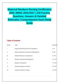 Maternal Newborn Nursing Certification &NewLine;&lpar;RNC-MNN&rpar; 2026&sol;2027 &vert; 250 Practice &NewLine;Questions&comma; Answers & Detailed &NewLine;Rationales &vert; Comprehensive Exam Study &NewLine;Guide 