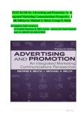Test Bank For Advertising and Promotion An Integrated Marketing Communications Perspective 13th Edition by George Belch and Michael Belch &vert; All Chapters &vert; Newest Edition