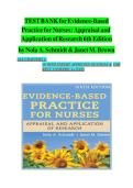 Test Bank - Evidence-Based Practice For Nurses&colon; Appraisal And Application Of Research 6th Edition &lpar; Nola A&period; Schmidt &comma; 2024&rpar; All Chapters&period;