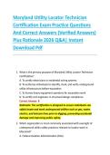 Maryland Utility Locator Technician &NewLine;Certification Exam Practice Questions &NewLine;And Correct Answers &lpar;Verified Answers&rpar; &NewLine;Plus Rationale 2026 Q&A&vert; Instant &NewLine;Download Pdf 