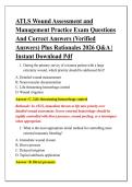 ATLS Wound Assessment and &NewLine;Management Practice Exam Questions &NewLine;And Correct Answers &lpar;Verified &NewLine;Answers&rpar; Plus Rationales 2026 Q&A &vert; &NewLine;Instant Download Pdf