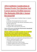 ATLS Antibiotic Considerations in &NewLine;Trauma Practice Test Questions And &NewLine;Correct Answers &lpar;Verified Answers&rpar; &NewLine;Plus Rationales 2026 Q&A &vert; Instant &NewLine;Download Pdf