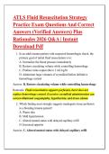 ATLS Fluid Resuscitation Strategy &NewLine;Practice Exam Questions And Correct &NewLine;Answers &lpar;Verified Answers&rpar; Plus &NewLine;Rationales 2026 Q&A &vert; Instant &NewLine;Download Pdf