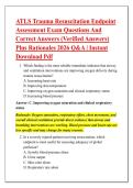 ATLS Trauma Resuscitation Endpoint &NewLine;Assessment Exam Questions And &NewLine;Correct Answers &lpar;Verified Answers&rpar; &NewLine;Plus Rationales 2026 Q&A &vert; Instant &NewLine;Download Pdf